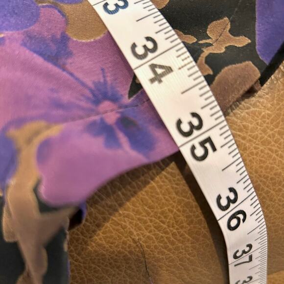 Vintage Y2K Purple Gold Floral Maxi Skirt with Slit Plus Size Women 1x - Picture 6 of 8